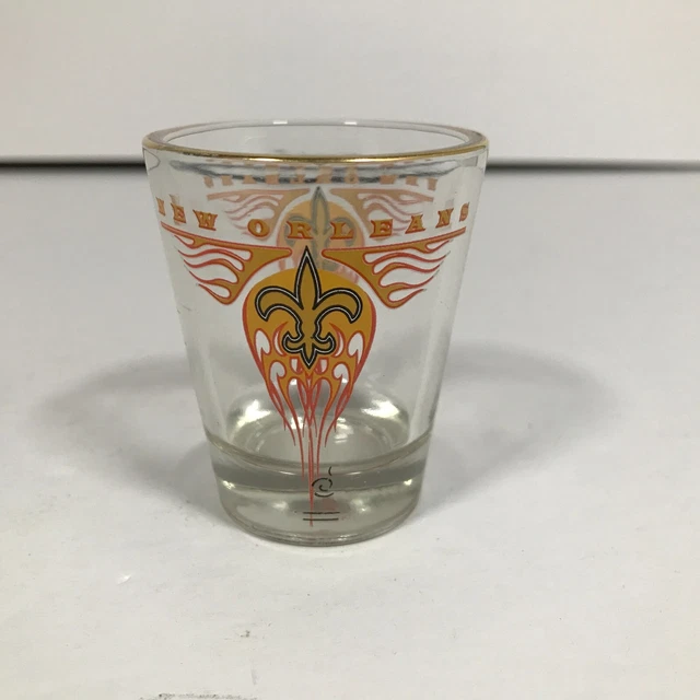 New Orleans Saints Logo Fireball 1.5 oz Clear Shot Glass