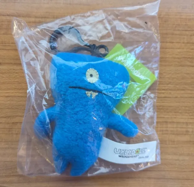 UGLYDOLL Wedgehead Blue Mini Plush KEYCHAIN Clip Backpack 2003 #20081