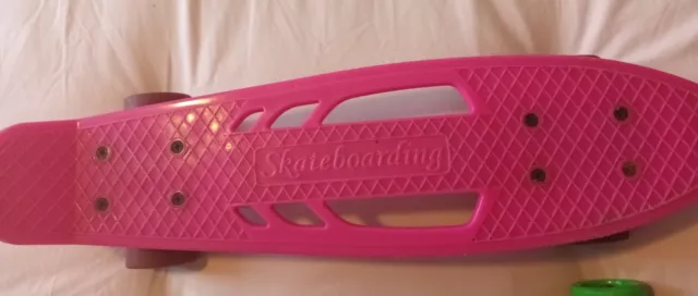 Pink "Skateboarding" Penny Style Skateboard.