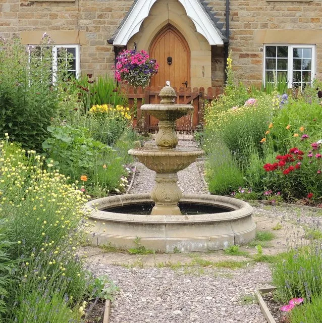 Decorative Cast Stone Double Bowl Garden Fountains from Acanthus