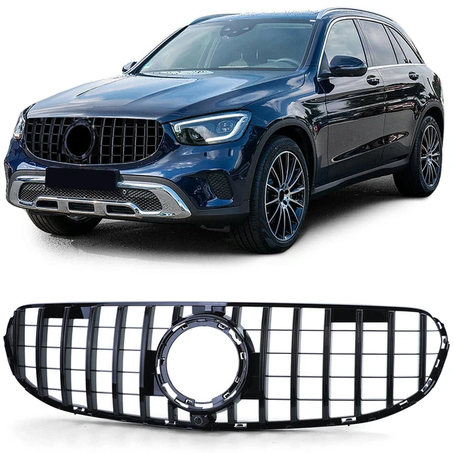 Kühlergrill Für Mercedes GLC X253 (2015-2019) – GT Style, Schwarz Glänzend, Aus ABS, Frontgrill-Ersatz