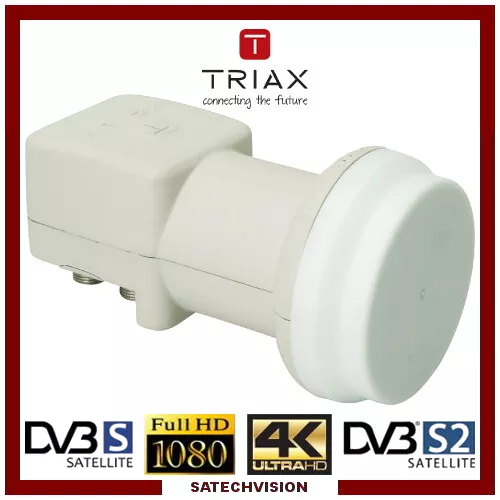 LNB Quad Triax TQD 0,3 dB Gain 65 dB Tête universelle 4 sorties Full HD 3D 4K