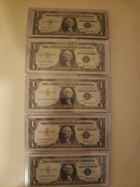 1957 Silver Certificate Rare Dollar Bill Blue Seal Old US Bill $1 Money Series A
