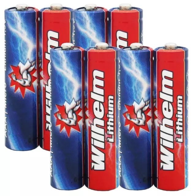 8 x Lithium Batterie AAA Micro Wilhelm MN2400 LR03 AM4