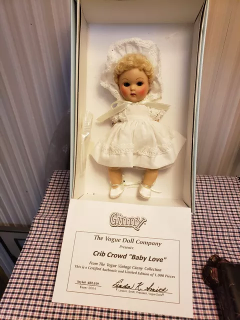 2003 Vogue Doll Co Ginny Coll. Crib Crowd 7" BABY LOVE Repro Doll New in box Ex