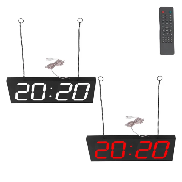 DOUBLE SIDED LED Clock Digital Temperature Display Wall Clocks For