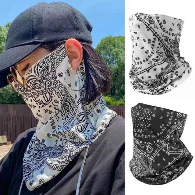 SUNSCREEN FACE MASK Anti-UV Neck Protection Sleeve Ear Hanging Summer ...