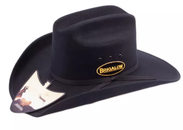 New Hat - Western - Dallas Felt Covered Black - [Code150] Cowboy Cowgirl Hat Bri