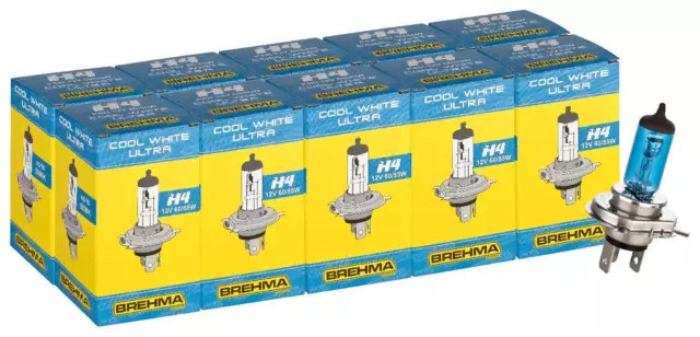 10x BREHMA H4 Xenon Look Optik Autolampe 5000K 60/55W Xenon Look HID Super weiss