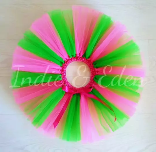 Baby Tutu Watermelon pink green girls photo prop cake smash toddler skirt party