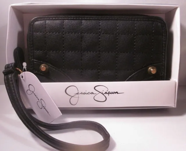 Jessica Simpson Quilted Zip Around Wristlet Erin Carlyle Black