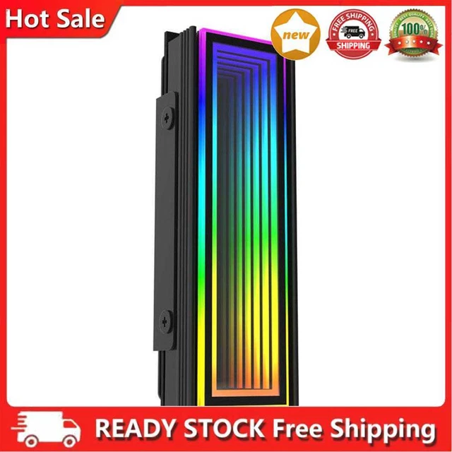 Disipador térmico M.2 Nvme 5V 3PINES ARGB SSD enfriador sincronización AURA para M.2 2280 (Negro)