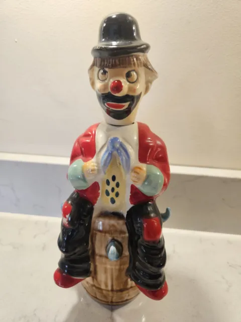 Vintage Clown Decanter with Original Cork Stopper