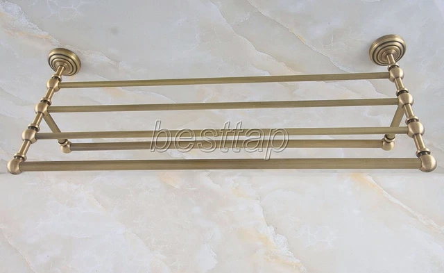 Antique Brass Bathroom Accessory Towel Rail Holder Storage Rack Shelf Bar sba721