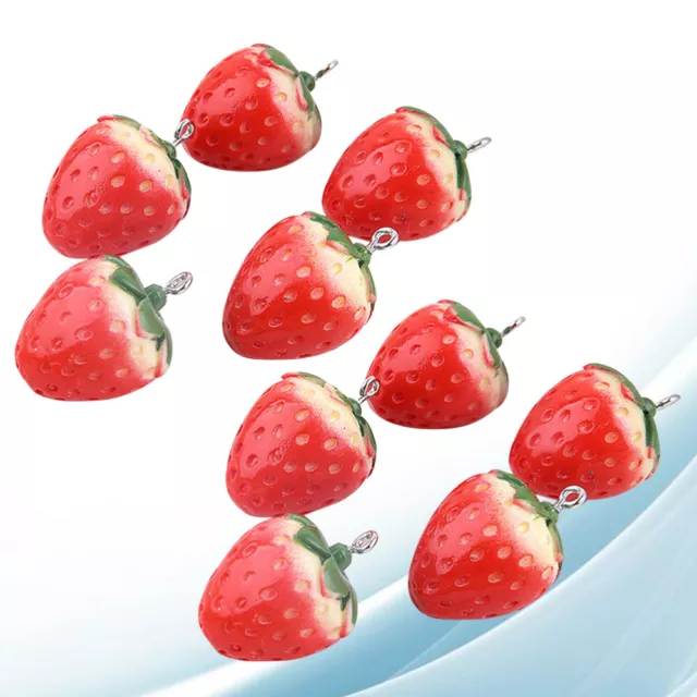 10 Alloy Strawberry Fruit Pendants for DIY