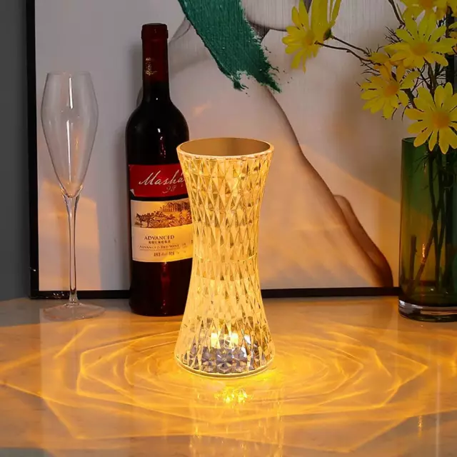 MU Lampada da Tavolo LED Touch Senza Fili Ricaricabile Lampada Effetto Cristallo