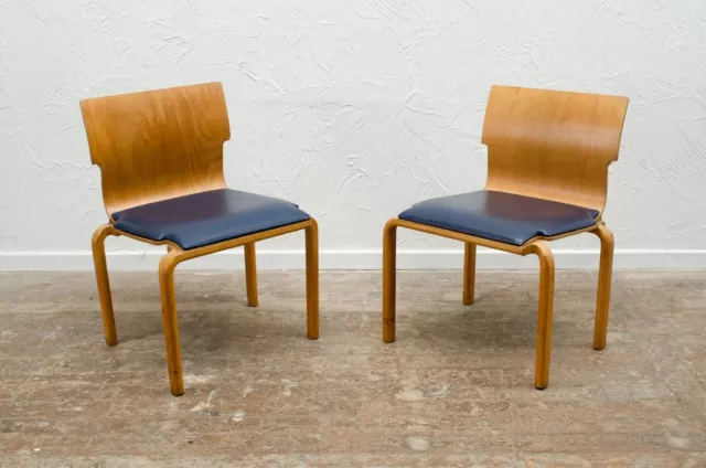 2 X Dancer & Hearne Bent Plywood Linking Chairs Mid Century Modernist Delivery