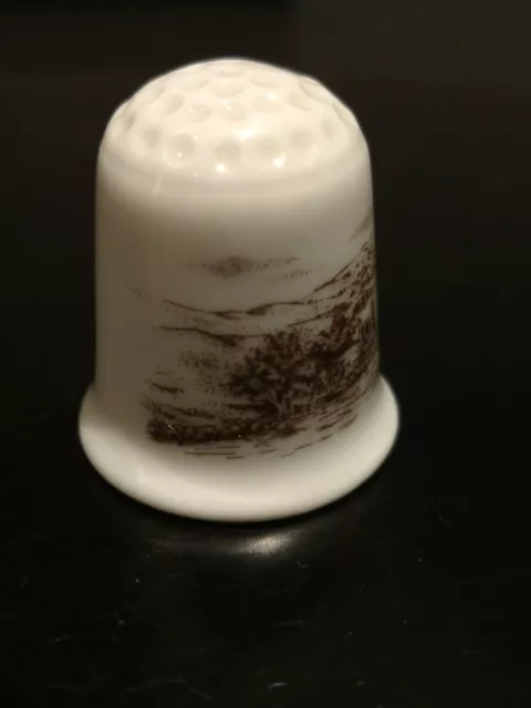 Vintage  bone china thimble white with bridge coalport 3