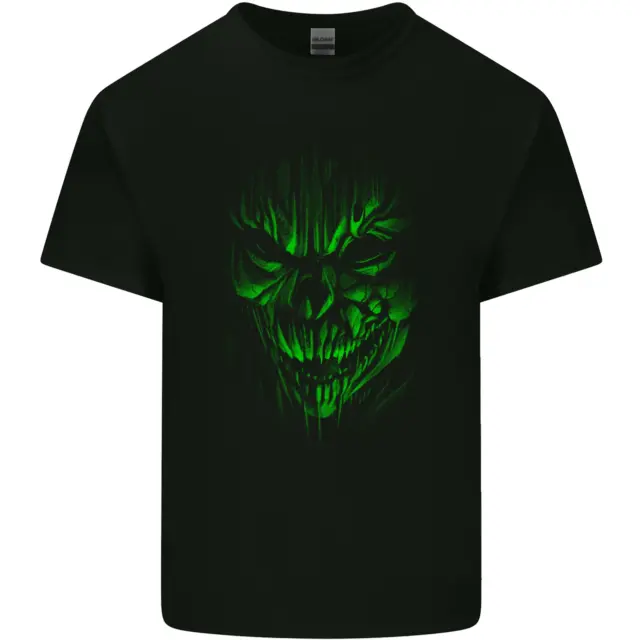 T-shirt top da uomo in cotone Demon Skull Devil Satan Grim Reaper gotica