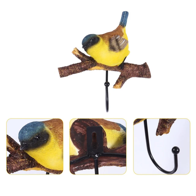 Klebehaken Ländliche Wand montiert Haken Vogel Kleiderbügel dekorative 3