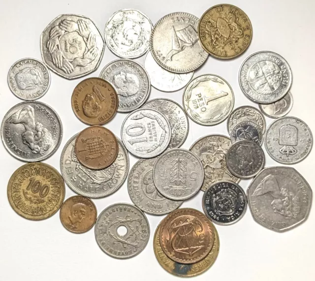 Lot of 30 Assorted Old International World Coins Collection 1923-2011