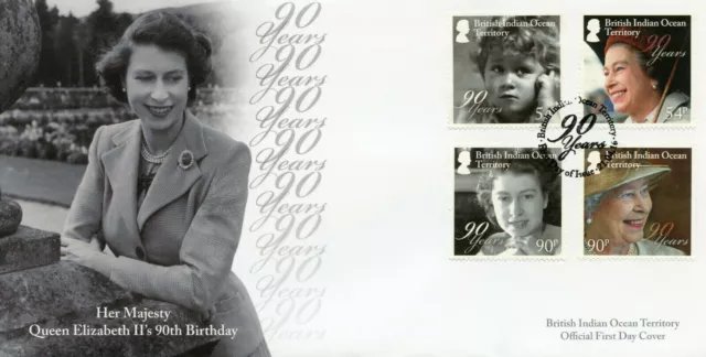 BIOT Stamps 2016 FDC Queen Elizabeth II 90th Birthday Anniv Royalty 4v Set