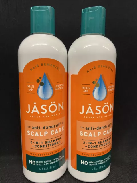 2 JASON ANTI-DANDRUFF SCALP CARE SHAMPOO & CONDITIONER 12oz