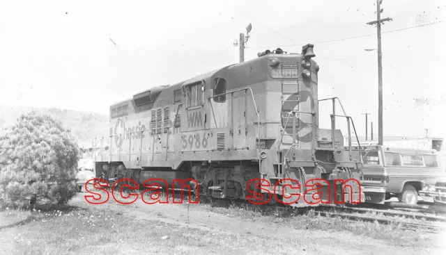 2Aa918 Neg/Rp 1982 Western Maryland Chessie Railroad Loco #5986 Cumberland Md