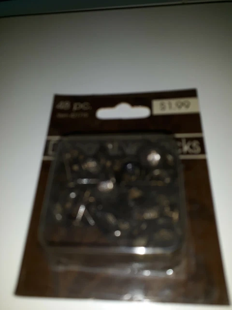 48 Hammered Head Antique Brass Finish Decorative Upholstery Tacks / Nails