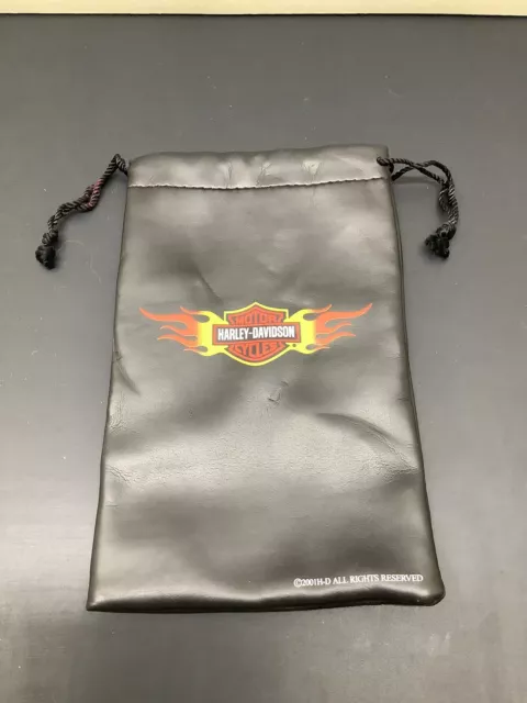 Harley Davidson 2001 Sunglasses Carry Pouch W/ Drawstring Top Motorcycles Blk