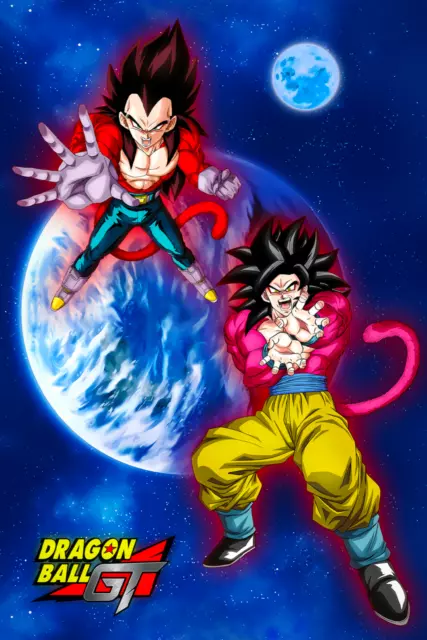 Dragon Ball GT Poster SSJ4 Goku Vegeta and Omega Shenron 12inx18in Free  Shipping