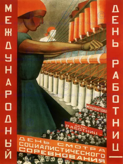 Political Propaganda Women Labour Socialism Communism Soviet Union Poster 1928Py