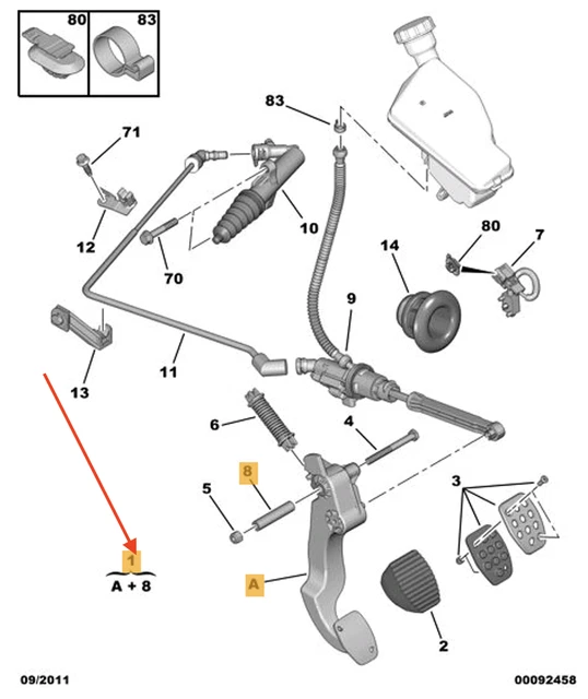 PEUGEOT 3008 CLUTCH Pedal LHD 1611304280 NEW GENUINE £157.50 PicClick UK