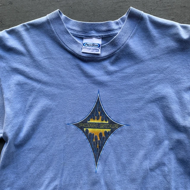 トップス PORNSTAR Flame Logo T-shirt XL VINTAGE 90S PORN STAR Flame Skate Tshirt Rare Large $150.00