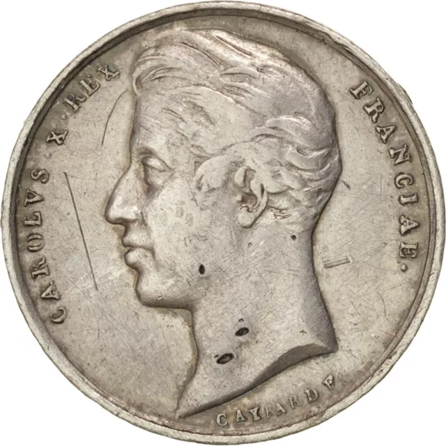 [#403501] France, Medal, Quinarius coronation, Charles X, History, 1825, Gayrard