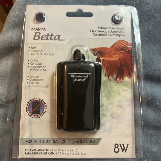 Marina Betta Fish Submersible Heater for Fish Tank Aquarium, 1.5 Gallons