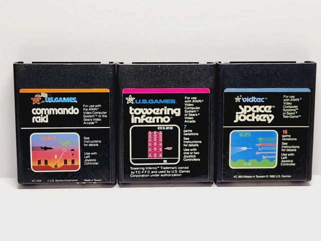 LOT ATARI 2600 De Vidtec Space Jockey Commando Raid Towering Inferno ...