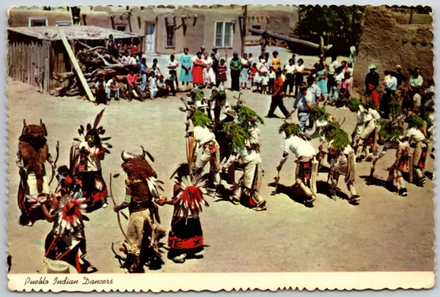 Buffalo and Deer Dance on the Pueblo Indian Reservation, New Mexico - Postcard