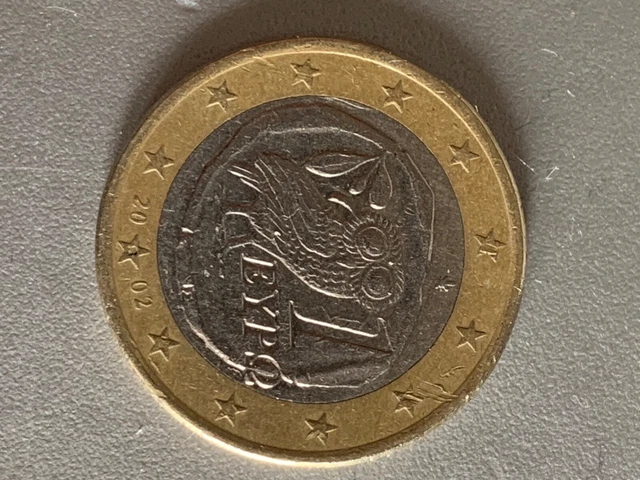 PIÈCE RARE DE 1 euro Grèce 2002 Hibou (avec « S » Dans L'étoile Du Bas