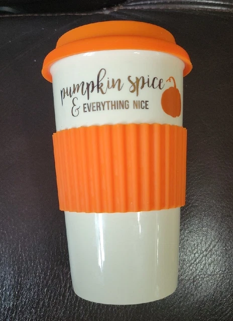 Stoneware Kennex Pumpkin Spice & Everythung Nice Coffee Mug With Rubber Grip And