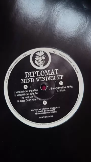 90s Gabber Techno  DIPLOMAT MIND WINDER EP  Deathchant 09 1997 12" Vinyl