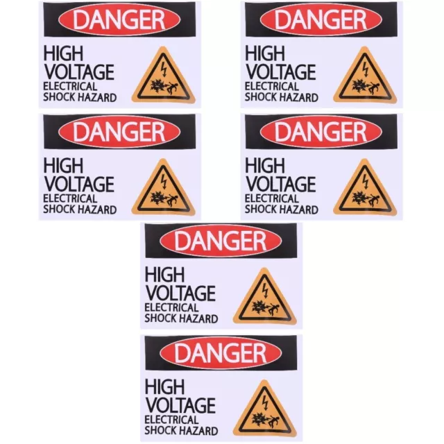 6 Sheets of High Voltage Electric Sticker High Voltage Signs Self Adhesive