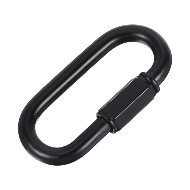Cadena Conector, 6mm Grueso Rápido Eslabones Bloqueo Ovalado Clips Negro 8uds