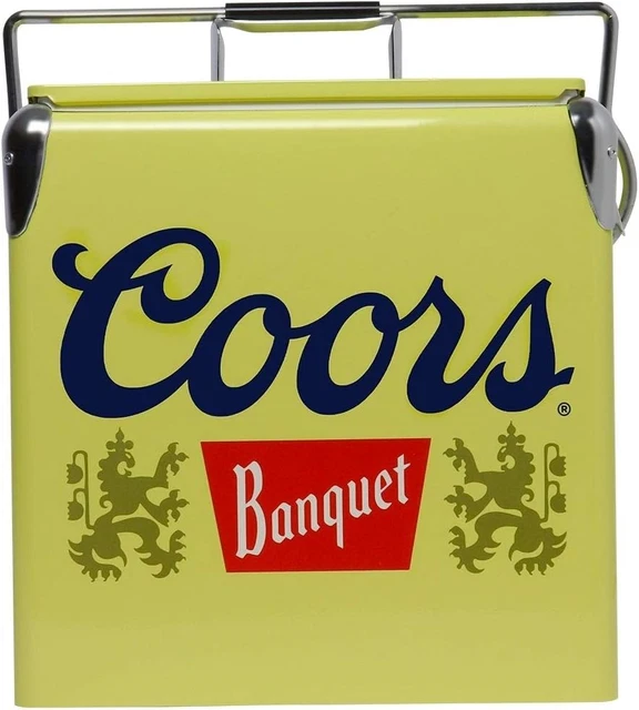 Coors Banquet Retro Ice Chest Cooler with Bottle Opener 13L 14 Qt 18 Can Yellow