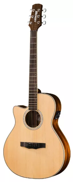 Guitarra Acústica Eléctrica Morris R-011LH NAT Top Natural Zurdos de Abeto