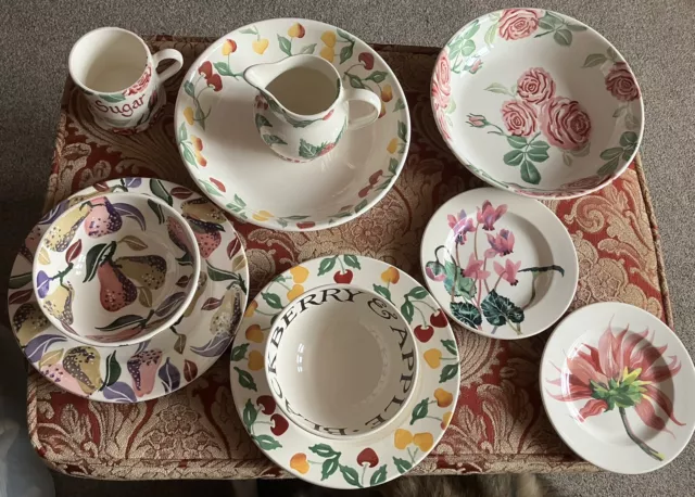 Emma Bridgewater Colourful Mixed Bundle Job Lot Plates, Pasta Bowls, Jug Etc