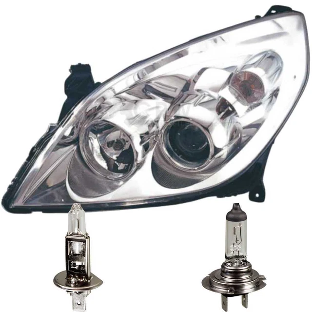 Halogen Headlight Left Opel Vectra C Year 04.02- H7/H1 Incl. Philips 1379184