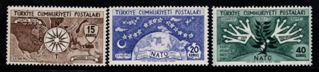 Turkei 1954 Mi. 1388-1390 Postfrisch 100% 15K, 20K, Atlantischer Pakt