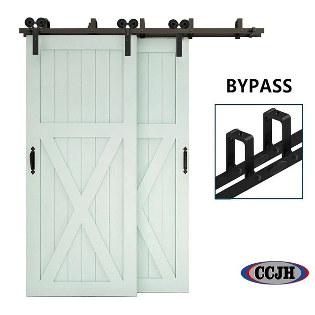 4FT-20FT Sliding Barn Wood Door Hardware Track Y Hanger Kit Single/Double/Bypass