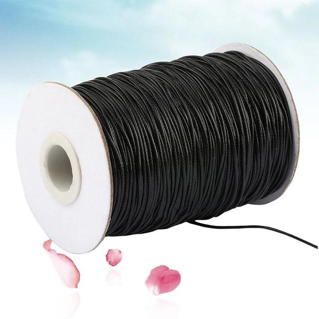 Hilo de cordón encerado macramé para hacer joyas negro